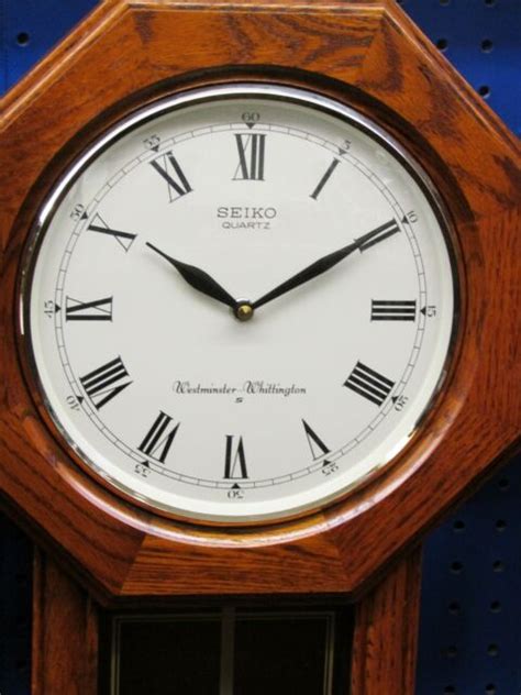 Seiko Schoolhouse Pendulum Wall Clock Dark Brown Qxh110blh For Sale