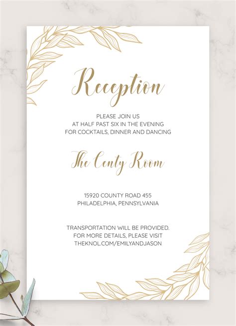 Reception Invitation Card
