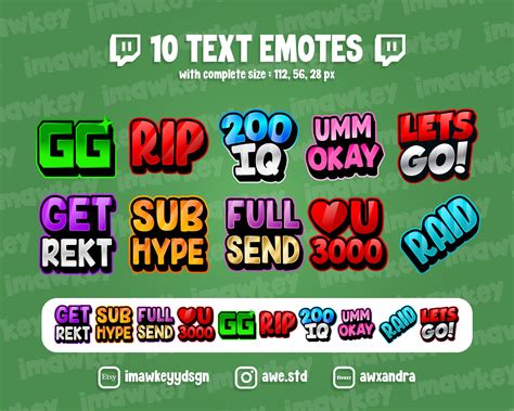 10 Twitch Text Emote Text Emote Discord Emote Etsy In 2021 Text