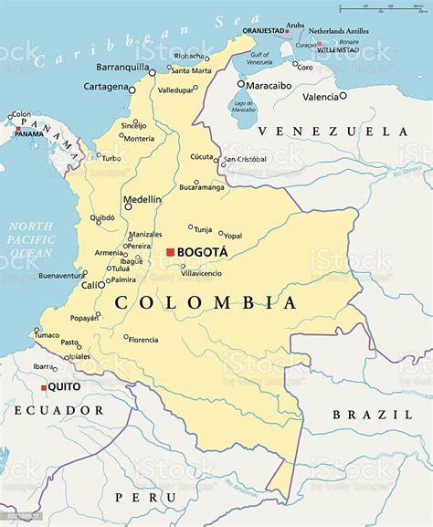 Ilustración De Mapa Político De Colombia Y Más Vectores Libres De