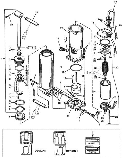 Mercury Marine 40 Hp 4 Cylinder Power Trim Components Long Shaft
