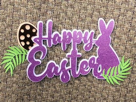 Happy Easter Cake Topper Svg Cricut Svg Template Layered Cut | Etsy