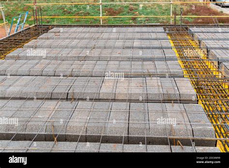 Detail Of Reinforced Concrete Slab With Lightweight Concrete Blocks