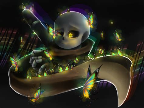 He was a conceptional sans who escaped the deteriorating incomplete world through the destruction of his own soul. Ink Sans by PalomaSouza13 on DeviantArt