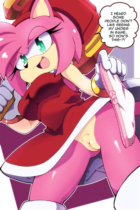 Euf Dreamer Amy Rose Sega Sonic Series Highres Girl Bracelet Breasts Cleft Of Venus