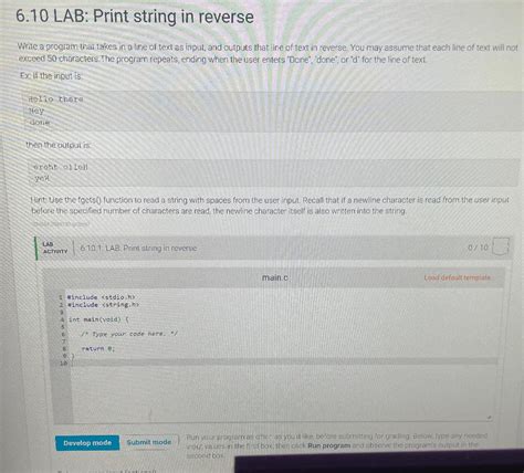 Solved 6 10 LAB Print String In Reverse Write A Program Chegg Com