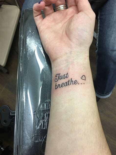 Just Breathe ️ Tattoo Just Breathe Tattoo Breathe Tattoo Neck Tattoo