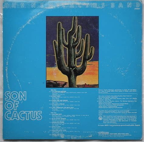Cactus is an american hard rock band formed in 1969 and currently comprising jimmy kunes as lead singer, guitarist paul warren, drummer carmine appice, bassist jimmy caputo and randy pratt on harmonica. THE NEW CACTUS BAND - SON OF CACTUS - Kupindo.com (53426013)