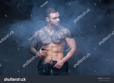 Vaper Man Muscular Naked Torso Tattoos Stock Photo Shutterstock