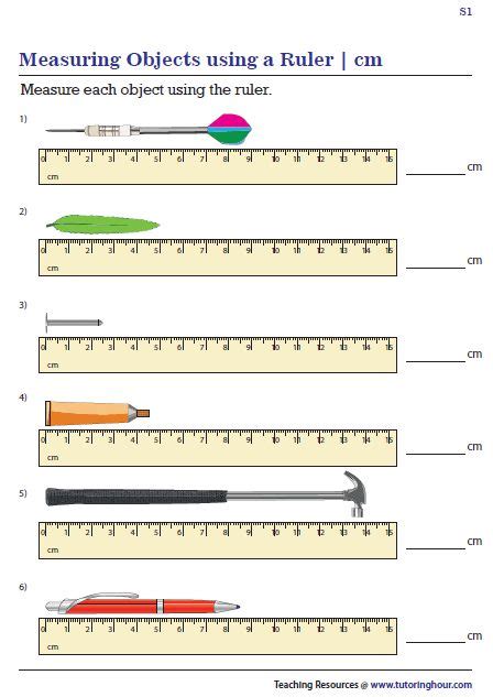Measuring Objects In Centimeters Ruler Worksheets Math Measurement