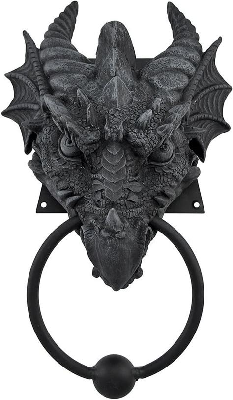 Pacific Giftware 9 25 Inch Gargoyle Dragon Door Knocker Resin Statue