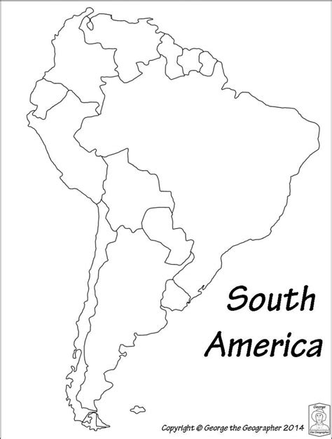 Blank Map Of Central And South America Printable And Travel With Regard
