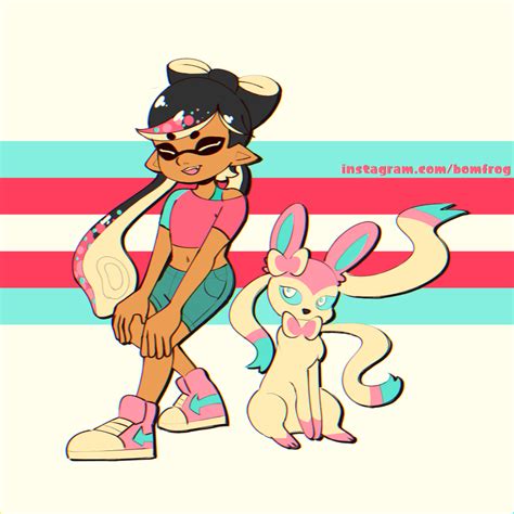 Drew A Callie And A Sylveon Their Bows Match Rsplatoon