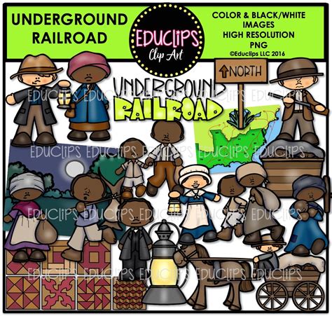 Underground Railroad Clip Art Bundle Color And Bandw