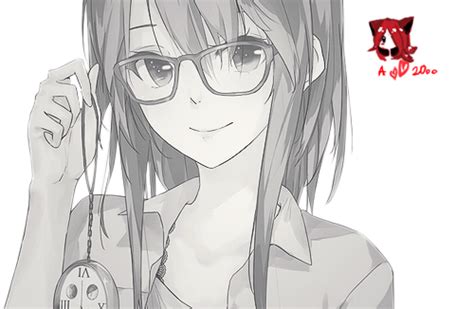 Girl With Glasses Sketch Anime