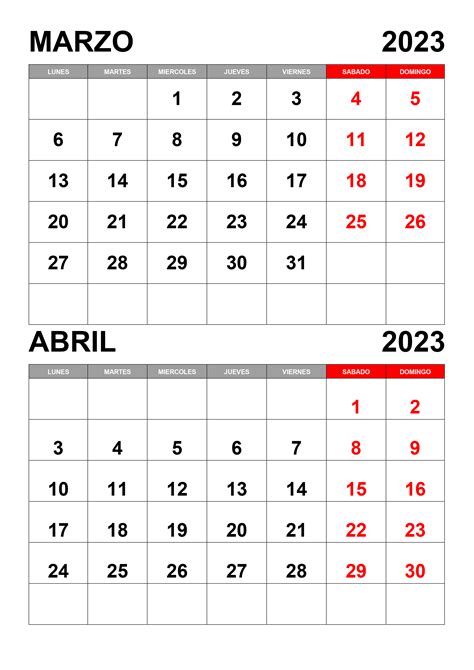 Calendario 2023 Mes De Marzo Y Abril 2022 Imagesee