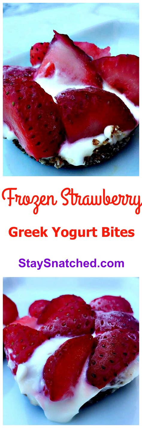 Spoon into individual dessert dishes. healthy, low calorie, frozen strawberry greek yogurt bites with delicious crust | Cafe food ...