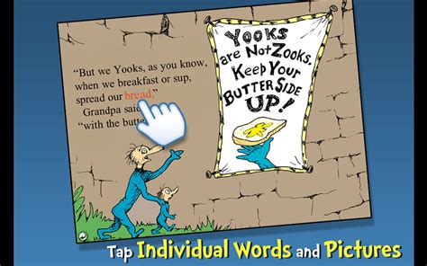 Seuss adds a visual difference between the two sides of the wall by having the yooks in blue and the zooks in orange. The Butter Battle Book - Dr. Seuss : Amazon.co.uk: Apps ...