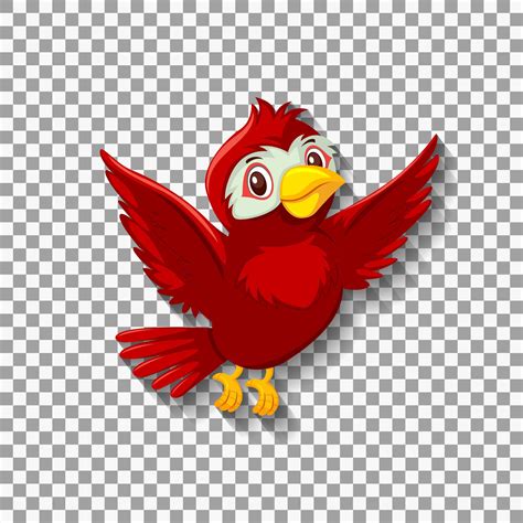 Cute Red Bird Cartoon Character 1541562 Vector Art At Vecteezy