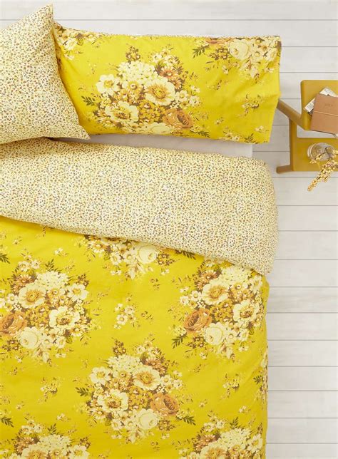 Vintage Nostalgia Yellow Floral Bedding Set Bhs Yellow Bedding Sets