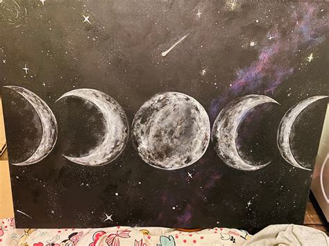 Moon Phase Magic Wiccan Painting Etsy