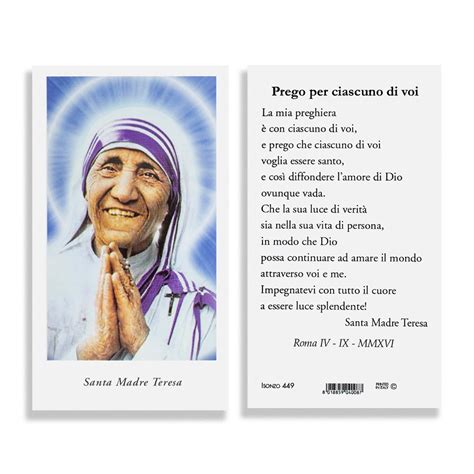 Immaginette Di Santa Madre Teresa Di Calcutta Myriam