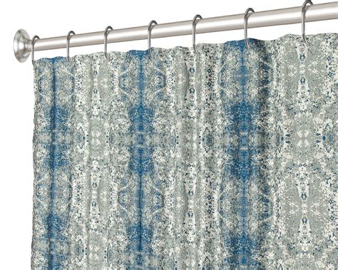 Extra Long Shower Curtain Blue Fabric Shower Curtain 84 Inch Rustic