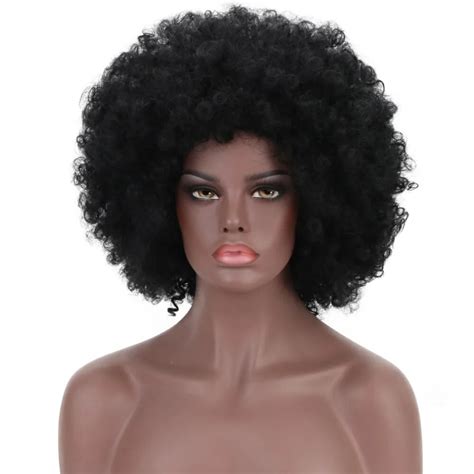 18afro Kinky Curly Wig Natural Black Synthetic Hair Cosplay Fake