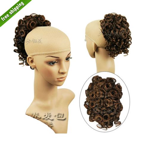 Promotion Sales New Women Curly Bun Hairpiece Synthetic Fashion High