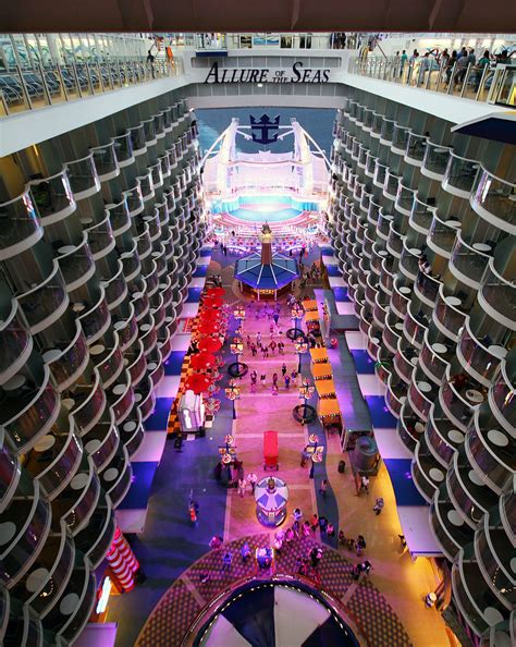 As of 2018, the oasis class ships were the largest passenger vessels ever in service, and allure is 50 millimetres (2.0 in) longer than her sister ship oasis of the seas, though both were built to the same specifications. Allure of the Seas - Boardwalk overview - deck 15 | Press ...