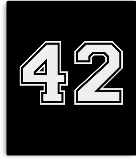 42 Sports Jersey Number T For Fan Or Player 42 Canvas Prints By