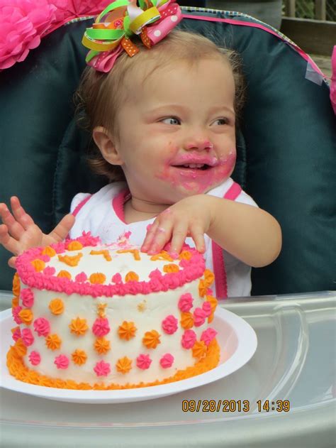 Pink And Orange Smash Cake Hello Kitty Birthday Birthday Party Cake