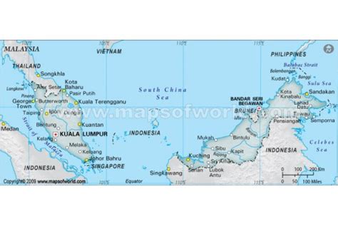 Buy Malaysia Map Gray