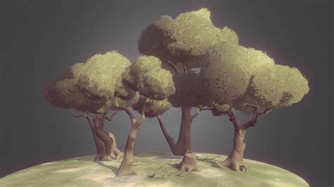Stylized Trees Pack Game Ready Buy Royalty Free 3d Model By Henryk