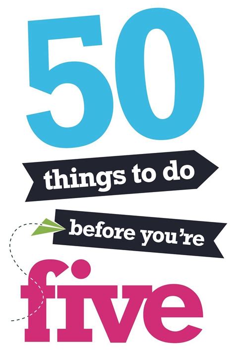 Streethouse Primary School 50 Things To Do Before Youre 5