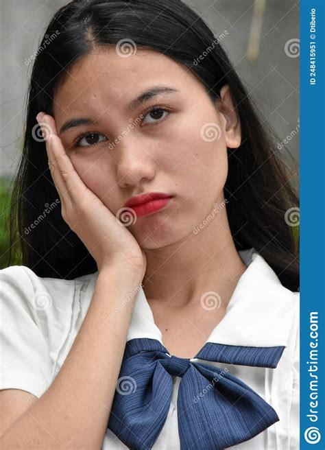 A Sad Adult Asian Female Stock Image Image Of Asian