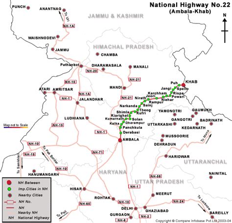 National Highway 22 Ambala To Khab Driving Directions Map