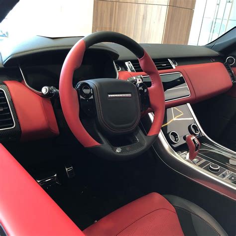 Satin Black Range Rover Svr With Red Interior