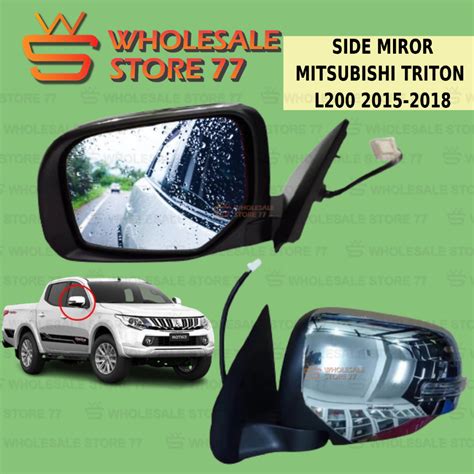 Ready Stock Mitsubishi Triton L200 2015 2018 Chrome Side Mirror Led