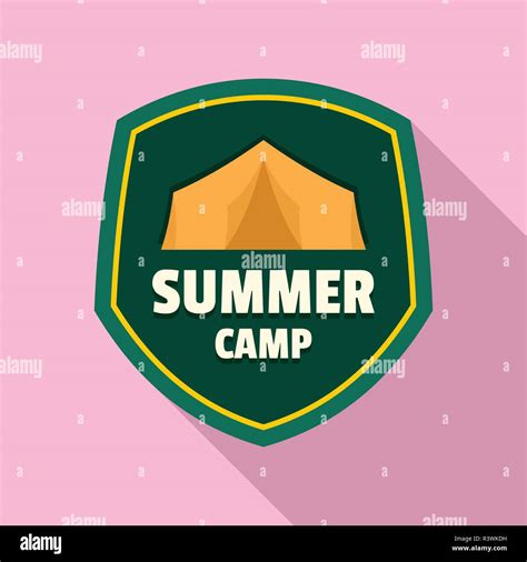 summer camp tent logo flat illustration of summer camp tent vector logo for web design stock