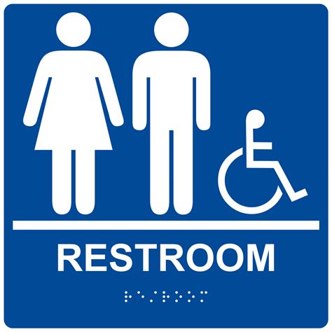 Ada Restroom With Symbol Braille Sign Rre 120 99whtonblu Restrooms