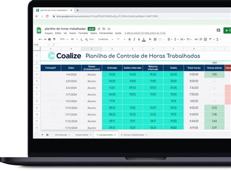 Planilha de Horas Trabalhadas Grátis para Baixar