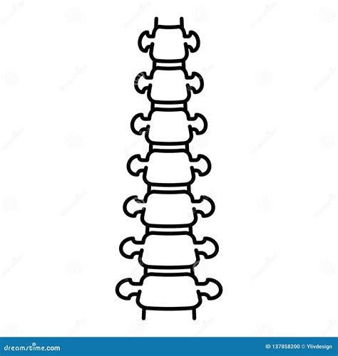 Human Spine Icon Outline Style Stock Vector Illustration Of Black