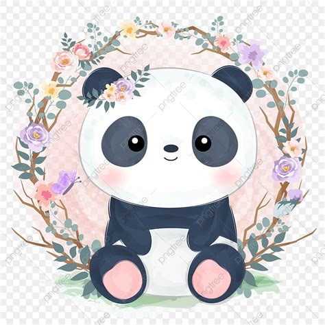 Clipart Cute Sitting Panda Royalty Free Vector Illust