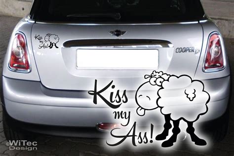 Autoaufkleber Kiss My Ass Schaf Auto Aufkleber
