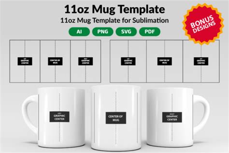 6 11 Oz Mug Template Png Designs And Graphics