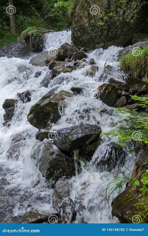 Beautiful Oltschibach Waterfall Unterbach Brienz Municipality Stock
