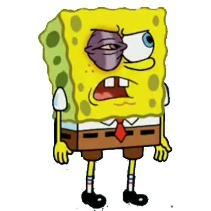 Spongebob doesn't get his black eye from a fight, he gets it from trying to open his tube of toothpaste! SpongeBob SquarePants Glore!: Season 5 and 4 PNG Pack