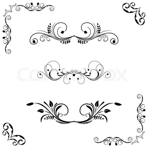 Set Of Floral Frame And Border Vector Stock Vector Colourbox
