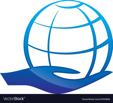 Globe Logo With Hands Logo Design Royalty Free Vector Image